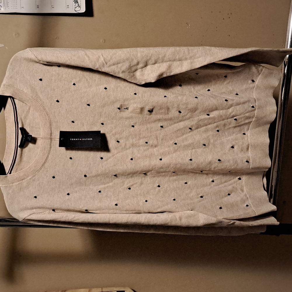 Tommy Hilfiger Large sweater cream/navy blue dots